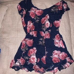 Floral Romper with Tie Back